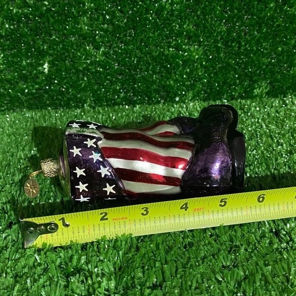 Christopher Radko Western Boot Ornament Red White and Blue, about 5.5 inches - Picture 6 of 7